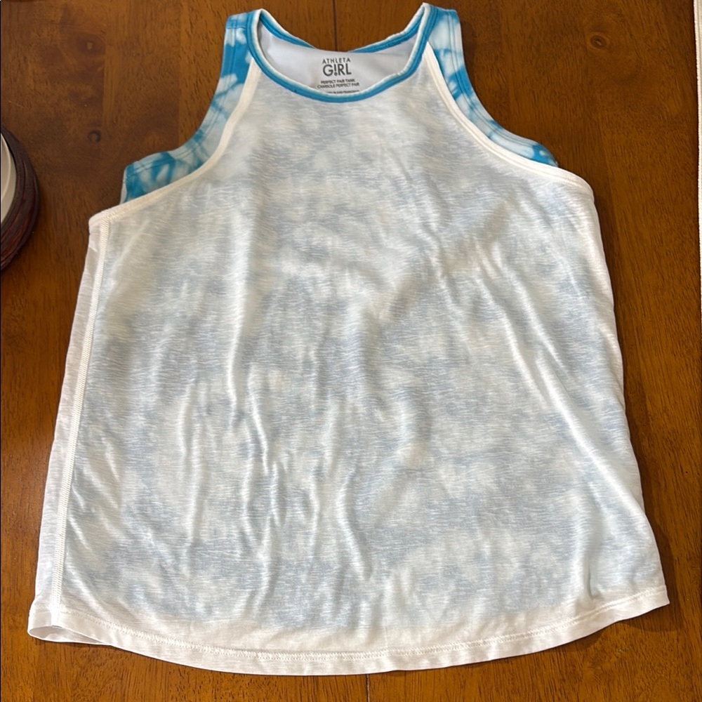 Athleta Girls' Blue Tie-Dye Tank Top